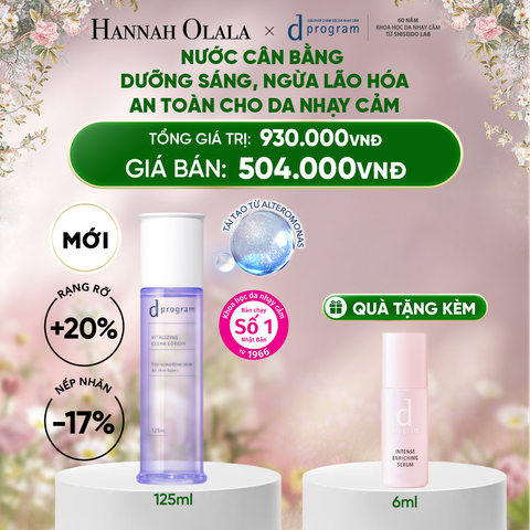  DEAL 17: [MỚI] NƯỚC DƯỠNG ẨM SÁNG DA, CHĂM SÓC DA NHẠY CẢM & HỖ TRỢ NGĂN LÃO HÓA DPROGRAM VITALIZING CLEAR LOTION 125ML 