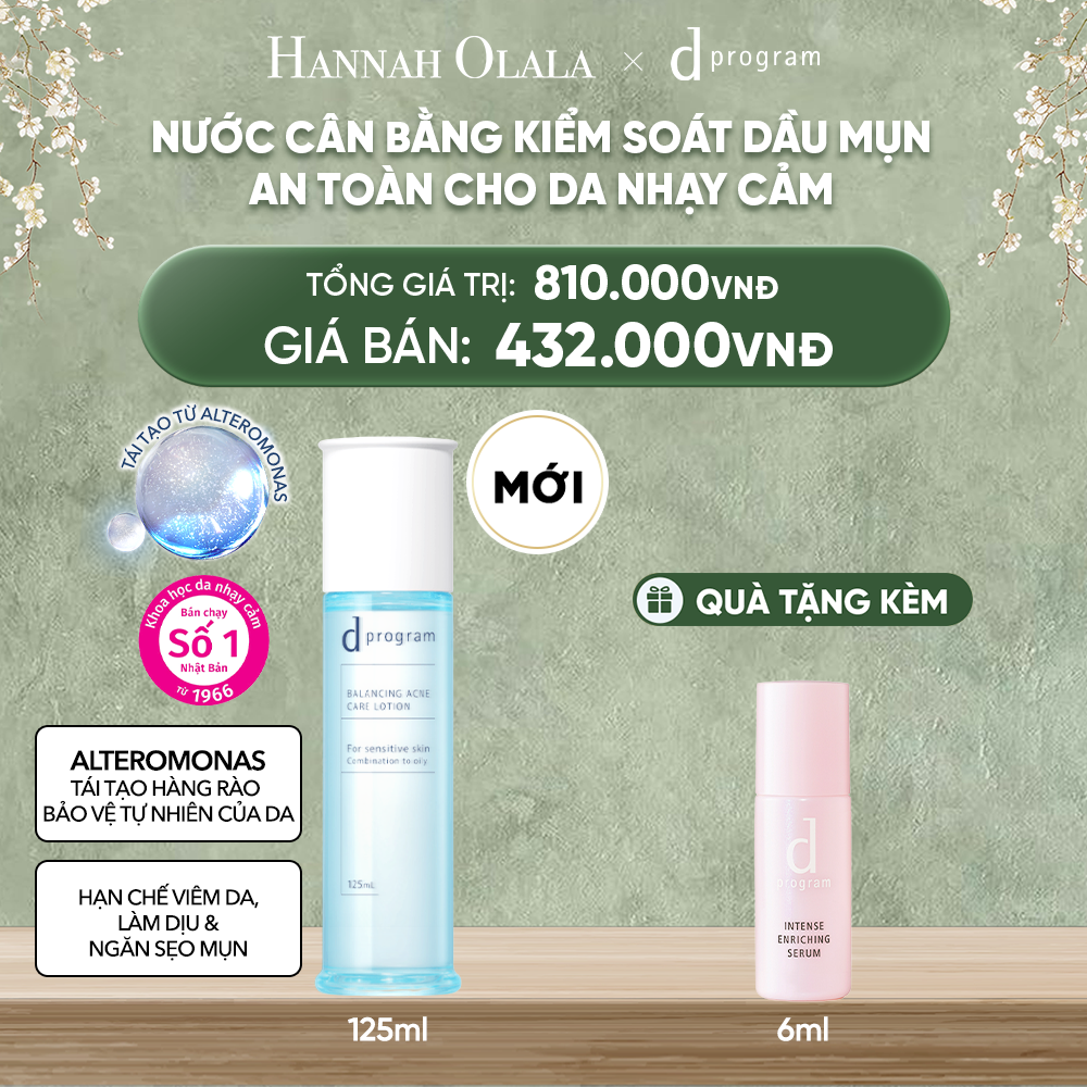  DEAL 17: [MỚI] NƯỚC DƯỠNG ẨM KIỀM DẦU NGỪA MỤN CHO DA NHẠY CẢM DPROGRAM BALANCING ACNE CARE LOTION 125ML 