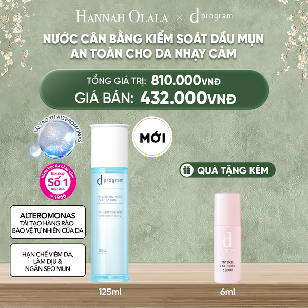  D728_DEAL 17: [MỚI] NƯỚC DƯỠNG ẨM KIỀM DẦU NGỪA MỤN CHO DA NHẠY CẢM DPROGRAM BALANCING ACNE CARE LOTION 125ML 