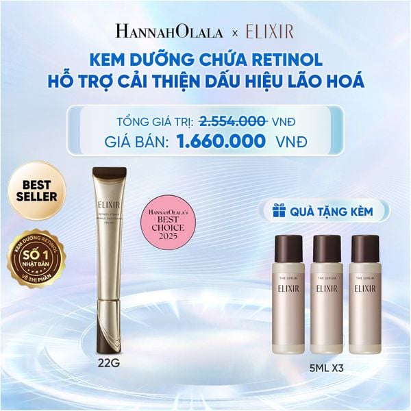  KEM DƯỠNG DA CẢI THIỆN 11 LOẠI NẾP NHĂN SÂU ELIXIR RETINOL POWER WRINKLE SMOOTHING CREAM 22G ( PHIÊN BẢN CẢI TIẾN MỚI) - DEAL 17 