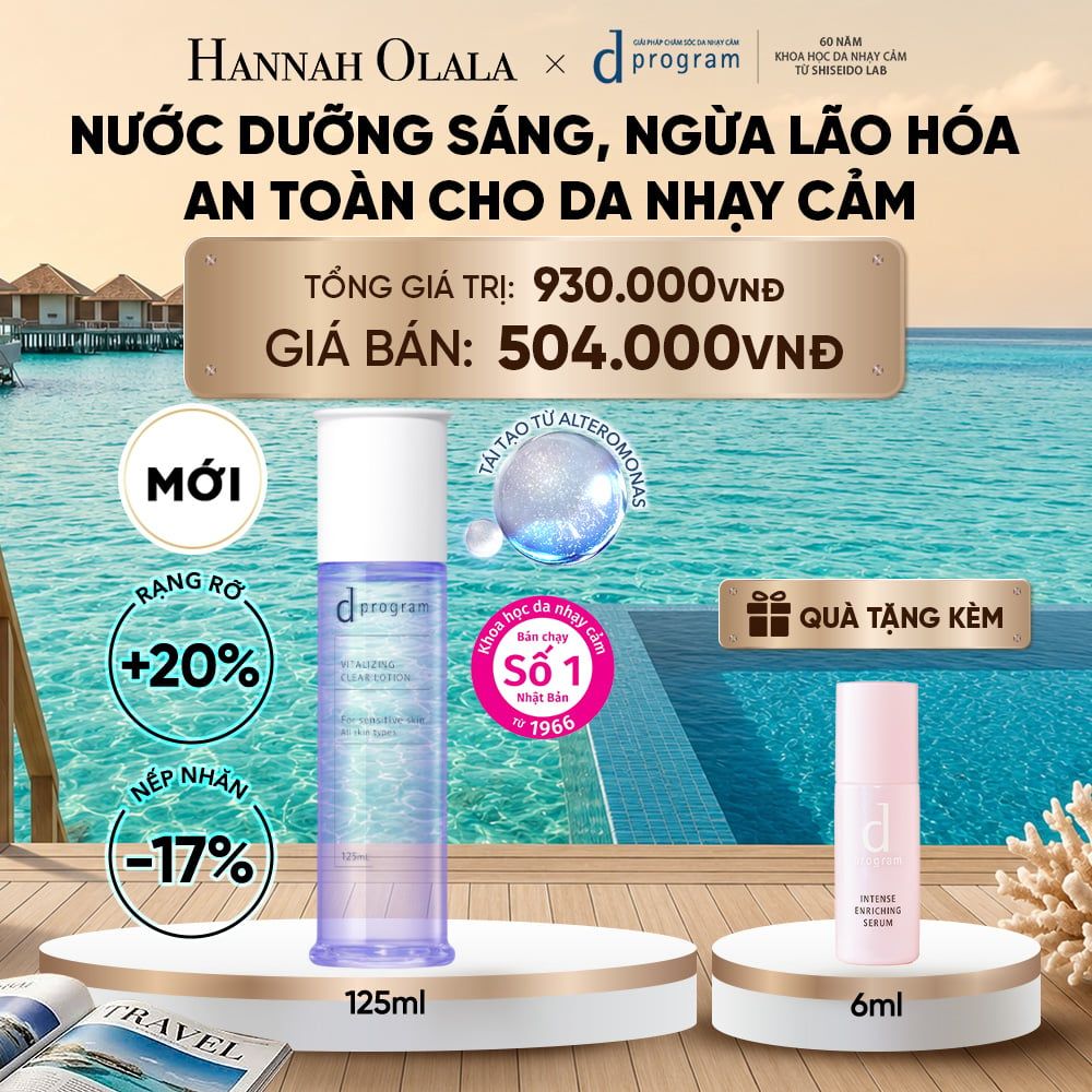  [MỚI] NƯỚC DƯỠNG ẨM SÁNG DA, CHĂM SÓC DA NHẠY CẢM & HỖ TRỢ NGĂN LÃO HÓA DPROGRAM VITALIZING CLEAR LOTION 125ML - DEAL 17_ D2111 