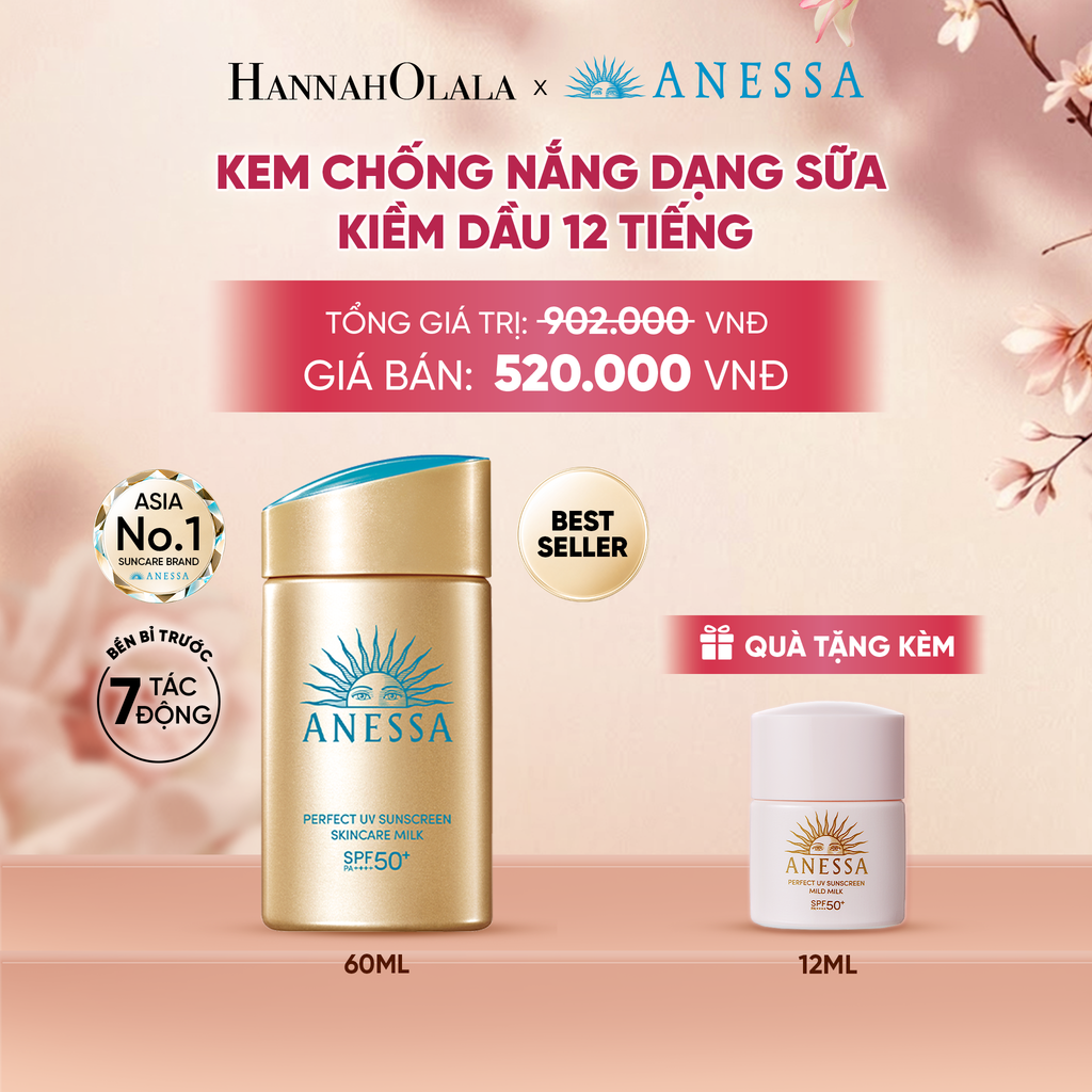  SỮA CHỐNG NẮNG DƯỠNG DA KIỀM DẦU BẢO VỆ HOÀN HẢO ANESSA GOLD MILK SPF50+ PA++++ 60ML - DEAL 17 - A236 