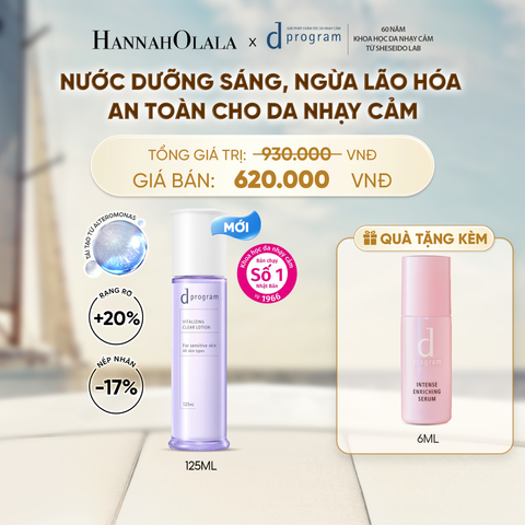  [MỚI] NƯỚC DƯỠNG ẨM SÁNG DA, CHĂM SÓC DA NHẠY CẢM & HỖ TRỢ NGĂN LÃO HÓA DPROGRAM VITALIZING CLEAR LOTION 125ML - DEAL 17 