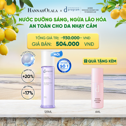  [MỚI] NƯỚC DƯỠNG ẨM SÁNG DA, CHĂM SÓC DA NHẠY CẢM & HỖ TRỢ NGĂN LÃO HÓA DPROGRAM VITALIZING CLEAR LOTION 125ML - DEAL 17 
