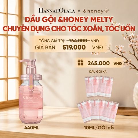  MỚI - DẦU GỘI &HONEY MELTY SUÔN MƯỢT VÀO NẾP CHUYÊN DỤNG CHO TÓC XOĂN, TÓC UỐN 