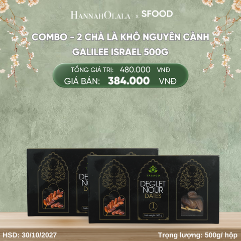  DEAL 17: COMBO - 2 CHÀ LÀ KHÔ NGUYÊN CÀNH GALILEE ISRAEL 500G 