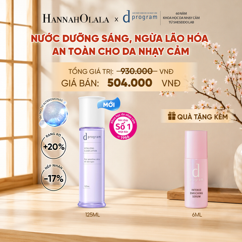  [MỚI] NƯỚC DƯỠNG ẨM SÁNG DA, CHĂM SÓC DA NHẠY CẢM & HỖ TRỢ NGĂN LÃO HÓA DPROGRAM VITALIZING CLEAR LOTION 125ML - DEAL 17 