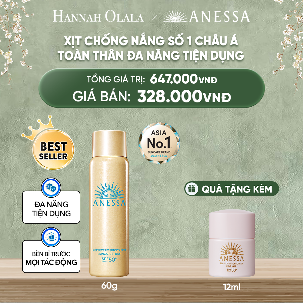  DEAL 17: XỊT CHỐNG NẮNG DƯỠNG DA ĐA NĂNG TIỆN DỤNG BẢO VỆ HOÀN HẢO ANESSA GOLD SPRAY SPF50+ PA++++ 60G 