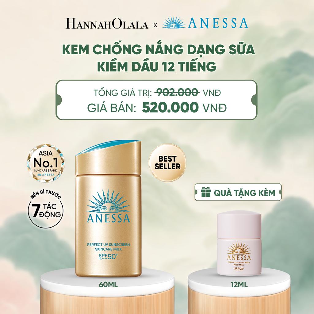  SỮA CHỐNG NẮNG DƯỠNG DA KIỀM DẦU BẢO VỆ HOÀN HẢO ANESSA GOLD MILK SPF50+ PA++++ 60ML - DEAL 17 - A1186 