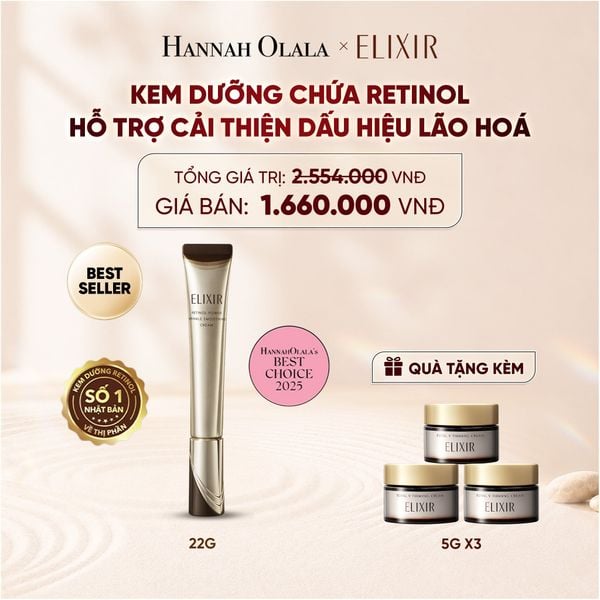  KEM DƯỠNG DA CẢI THIỆN 11 LOẠI NẾP NHĂN SÂU ELIXIR RETINOL POWER WRINKLE SMOOTHING CREAM 22G ( PHIÊN BẢN CẢI TIẾN MỚI) - DEAL 17 