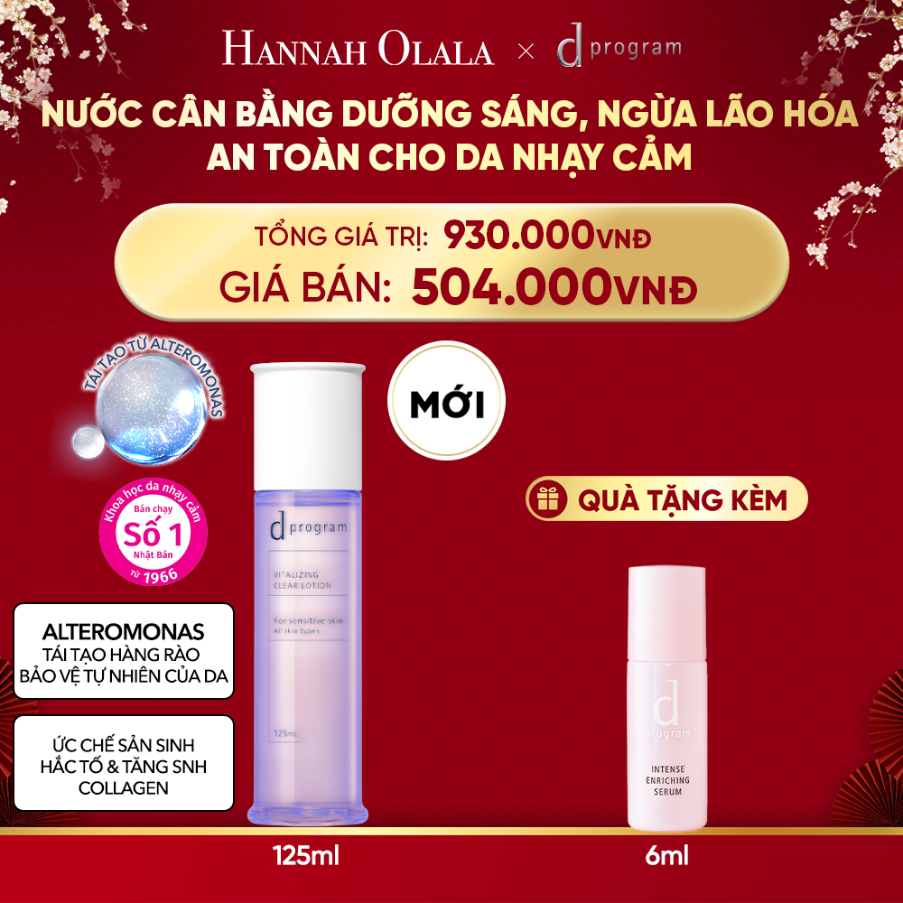  DEAL 17: [MỚI] NƯỚC DƯỠNG ẨM SÁNG DA, CHĂM SÓC DA NHẠY CẢM & HỖ TRỢ NGĂN LÃO HÓA DPROGRAM VITALIZING CLEAR LOTION 125ML 