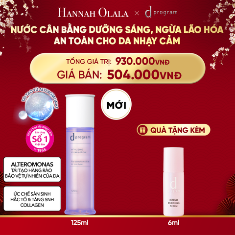  DEAL 17: [MỚI] NƯỚC DƯỠNG ẨM SÁNG DA, CHĂM SÓC DA NHẠY CẢM & HỖ TRỢ NGĂN LÃO HÓA DPROGRAM VITALIZING CLEAR LOTION 125ML 