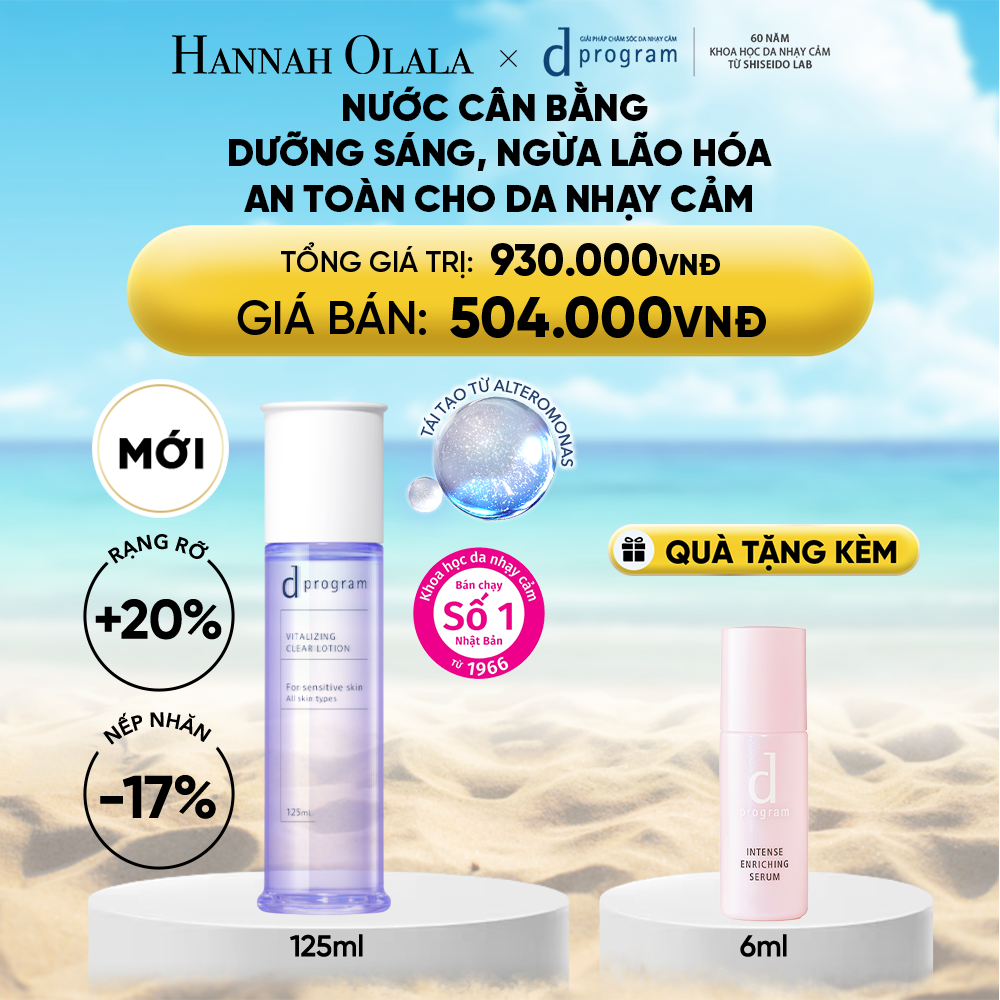 DEAL 17: [MỚI] NƯỚC DƯỠNG ẨM SÁNG DA, CHĂM SÓC DA NHẠY CẢM & HỖ TRỢ NGĂN LÃO HÓA DPROGRAM VITALIZING CLEAR LOTION 125ML 
