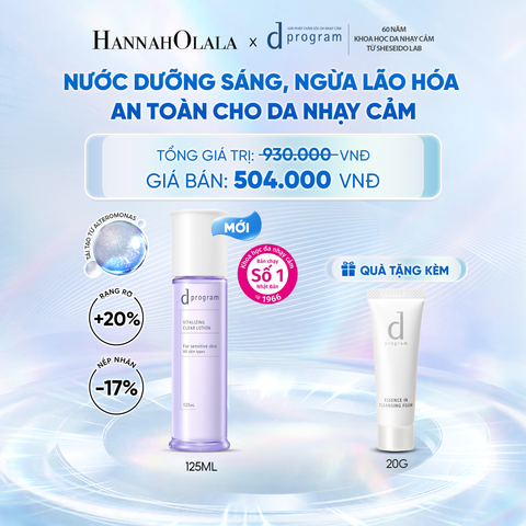  [MỚI] NƯỚC DƯỠNG ẨM SÁNG DA, CHĂM SÓC DA NHẠY CẢM & HỖ TRỢ NGĂN LÃO HÓA DPROGRAM VITALIZING CLEAR LOTION 125ML - DEAL 17 - C45 