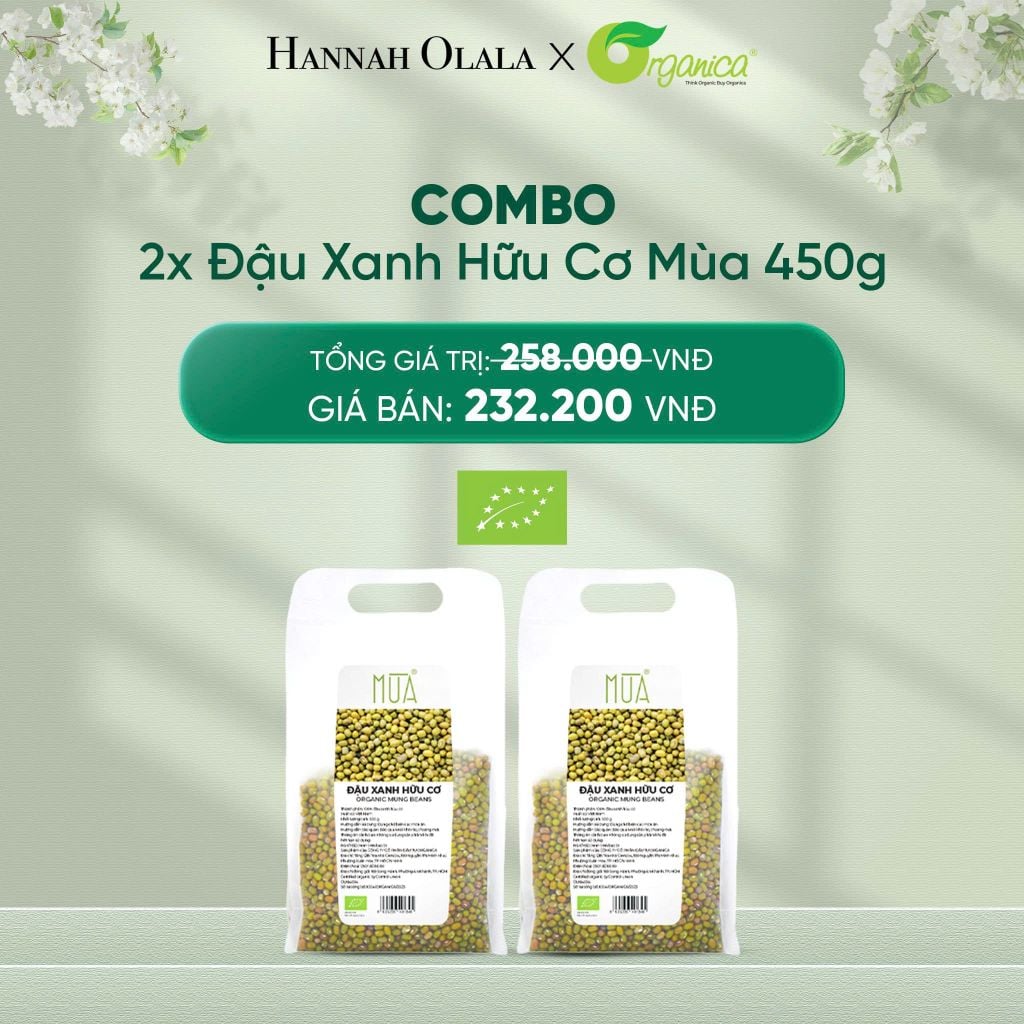  DEAL 17: COMBO 2 X ĐẬU XANH HỮU CƠ MÙA 450G 