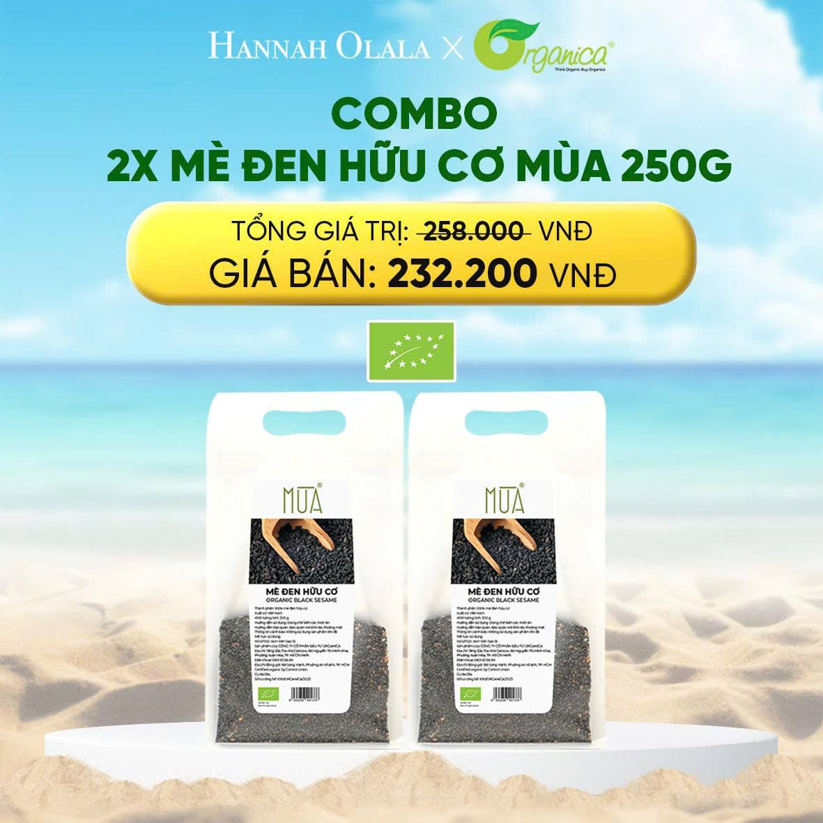 A647_deal 17: combo 2 x mè đen hữu cơ mùa 250g
