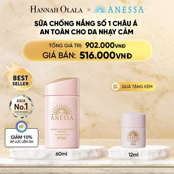  DEAL 17: SỮA CHỐNG NẮNG DƯỠNG DA DỊU NHẸ AN TOÀN CHO DA NHẠY CẢM VÀ TRẺ EM ANESSA MILD MILK SPF50+ PA++++ 60ML 