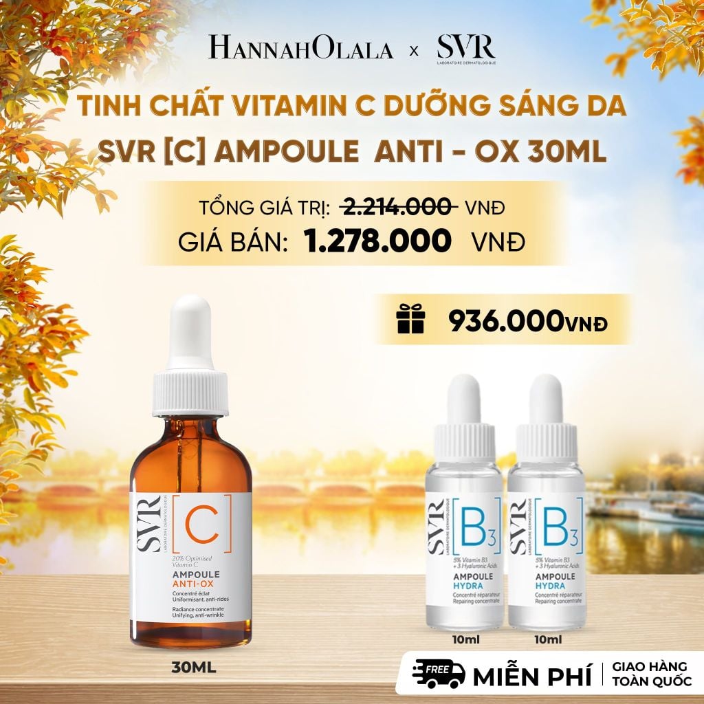  TINH CHẤT VITAMIN C DƯỠNG SÁNG DA, CHỐNG NHĂN SVR [C] AMPOULE ANTI - OX 30ML - DEAL 17 - E689 