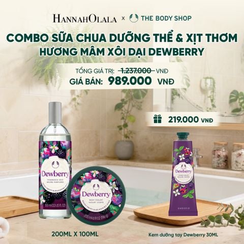  COMBO SỮA CHUA DƯỠNG THỂ 200ML & XỊT THƠM 100ML HƯƠNG MÂM XÔI DẠI DEWBERY - M17 