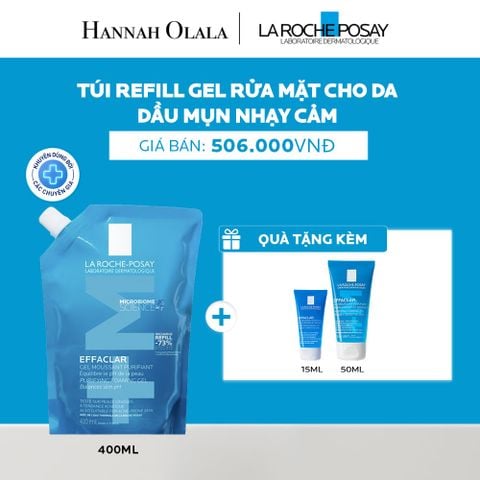  GEL RỬA MẶT CHO DA DẦU MỤN NHẠY CẢM EFFACLAR FOAMING GEL 400ML (TÚI REFILL) - A09 