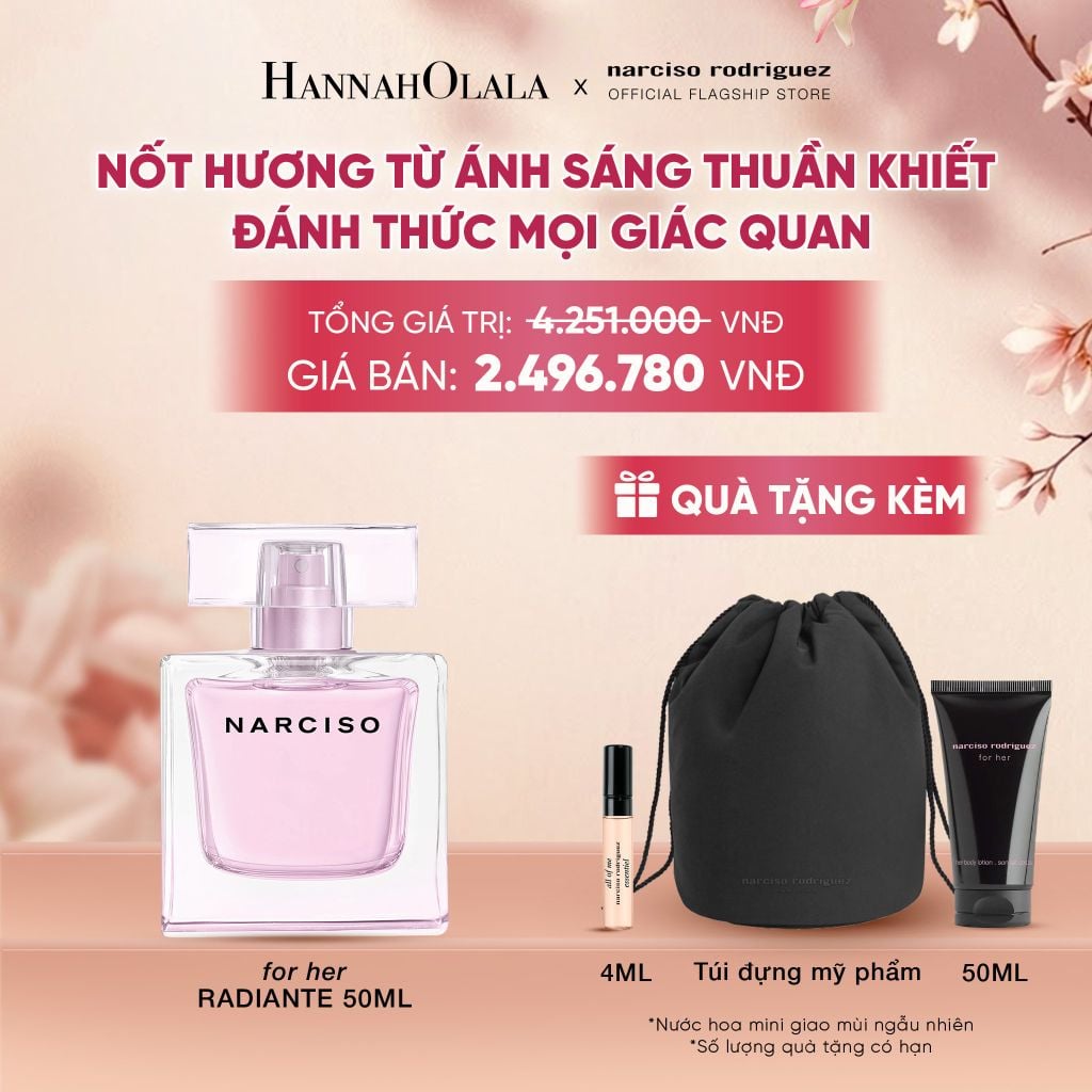  NƯỚC HOA NỮ NARCISO RODRIGUEZ NARCISO EAU DE PARFUM RADIANTE 50ML - DEAL 17 - A3008 