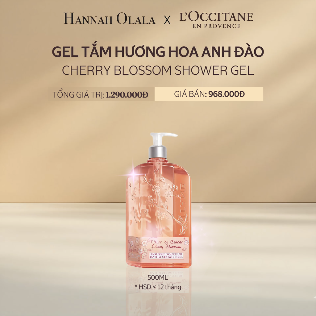  A17_DEAL 17: GEL TẮM HƯƠNG HOA ANH ĐÀO L'OCCITANE CHERRY BLOSSOM BATH & SHOWER GEL 500ML 