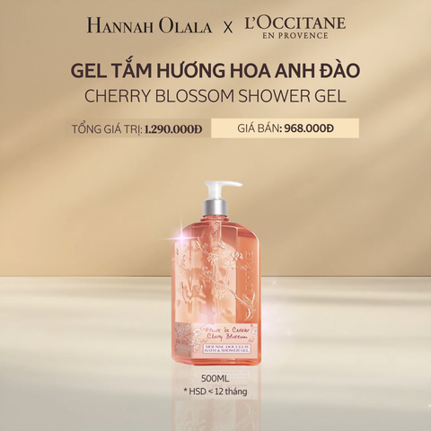  A17_DEAL 17: GEL TẮM HƯƠNG HOA ANH ĐÀO L'OCCITANE CHERRY BLOSSOM BATH & SHOWER GEL 500ML 
