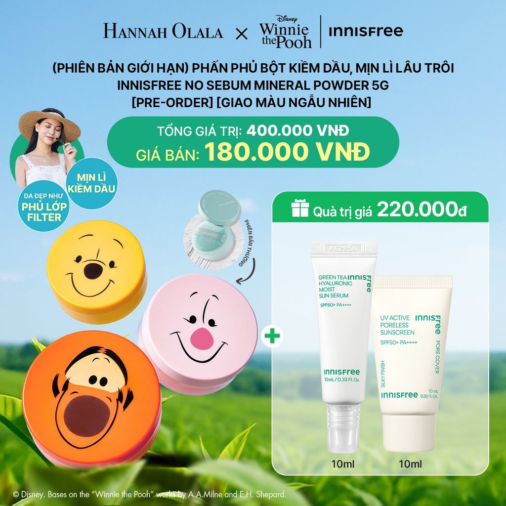  DEAL 18: PHẤN PHỦ BỘT KIỀM DẦU, MỊN LÌ LÂU TRÔI INNISFREE NO SEBUM MINERAL POWDER 5G (MẪU NGẪU NHIÊN) [PRE-ORDER] 