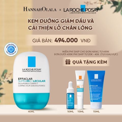  [MỚI] KEM DƯỠNG GIẢM DẦU VÀ CẢI THIỆN LỖ CHÂN LÔNG LA ROCHE-POSAY EFFACLAR SUPRA MOLECULAR 40ML - A942 