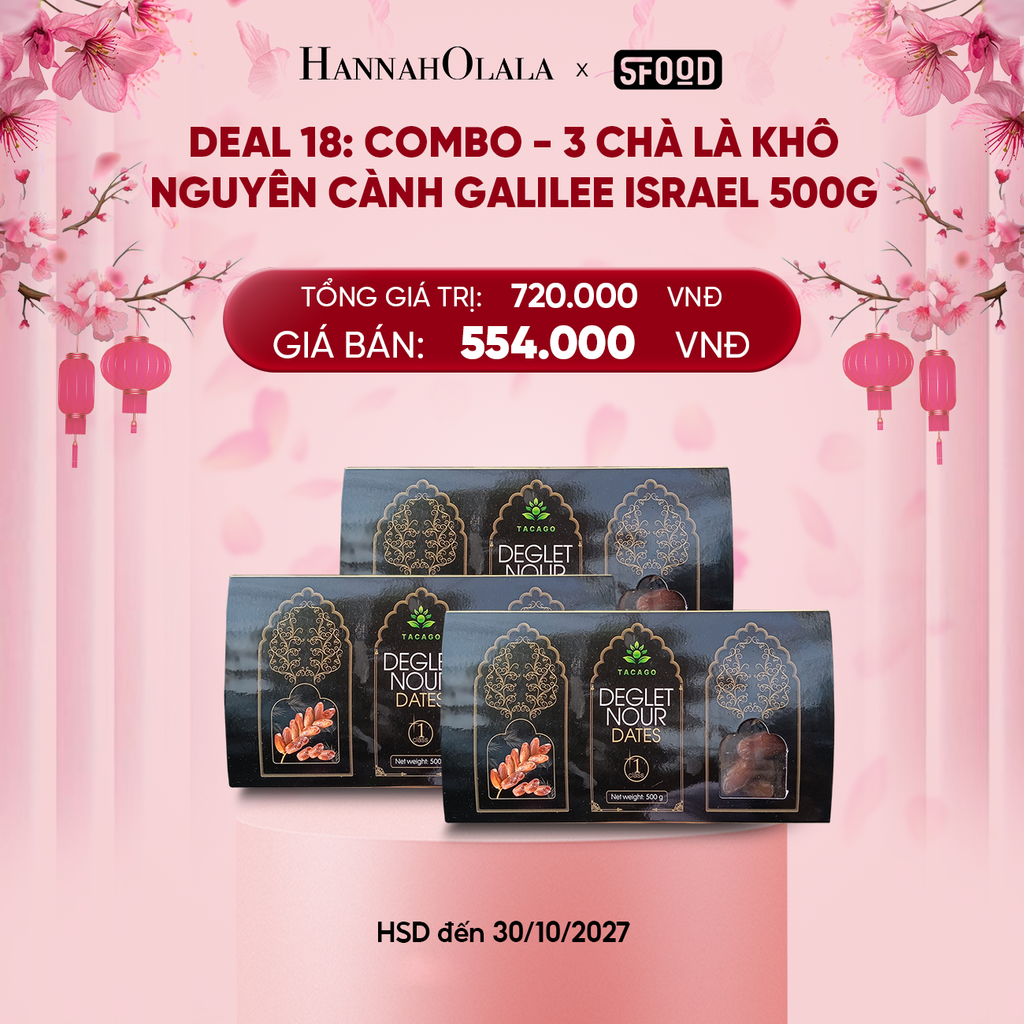  DEAL 18: COMBO - 3 CHÀ LÀ KHÔ NGUYÊN CÀNH GALILEE ISRAEL 500G 