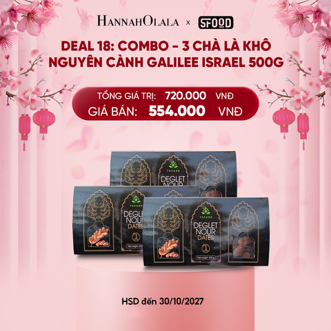  DEAL 18: COMBO - 3 CHÀ LÀ KHÔ NGUYÊN CÀNH GALILEE ISRAEL 500G 