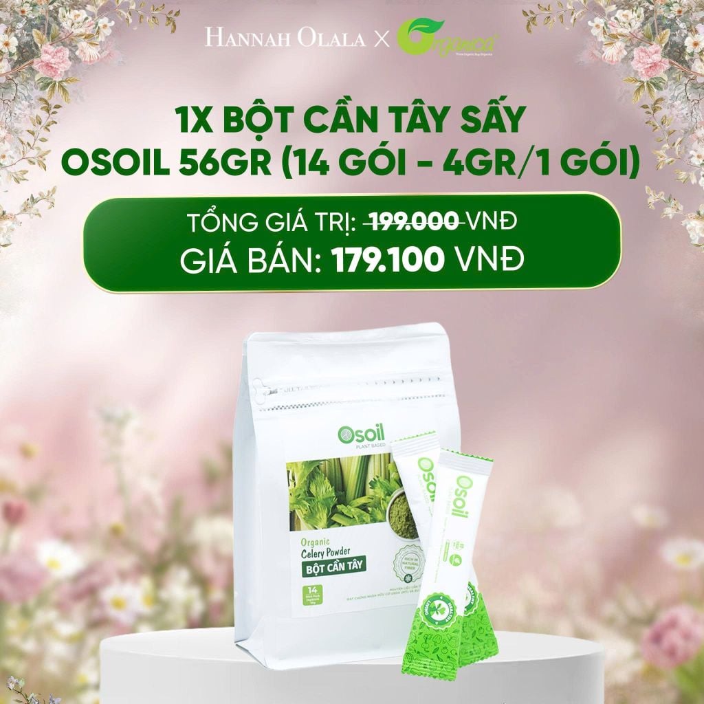  E582_DEAL 18: BỘT CẦN TÂY SẤY OSOIL 56GR (14 GÓI - 4GR/1 GÓI) 