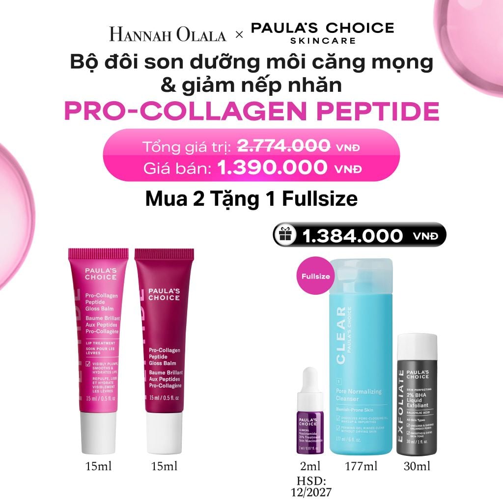  [COMBO] BỘ ĐÔI SON DƯỠNG MÔI PRO-COLLAGEN PEPTIDE GLOSS BALM - DEAL 18 - B10 