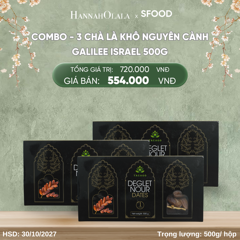  DEAL 18: COMBO - 3 CHÀ LÀ KHÔ NGUYÊN CÀNH GALILEE ISRAEL 500G 