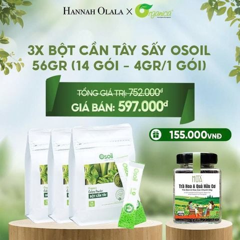  E62_DEAL 18: BỘT CẦN TÂY SẤY OSOIL 56GR (14 GÓI - 4GR/1 GÓI) 