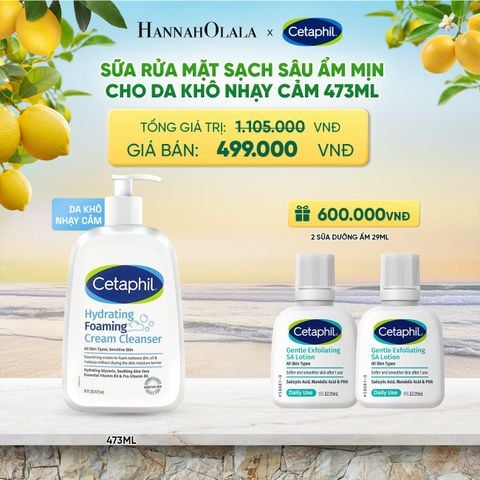  SỮA RỬA MẶT TẠO BỌT DỊU LÀNH CHO DA KHÔ NHẠY CẢM CETAPHIL HYDRATING FOAMING CREAM CLEANSER 473ML DEAL 18: 