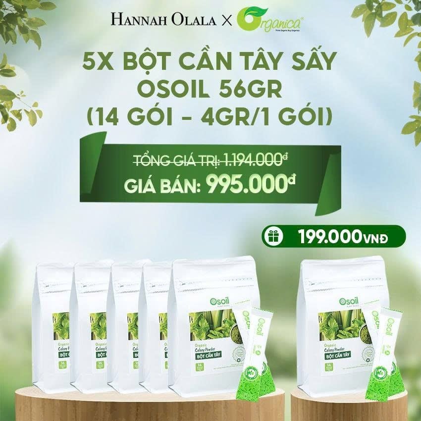  E62_DEAL 18: BỘT CẦN TÂY SẤY OSOIL 56GR (14 GÓI - 4GR/1 GÓI) 