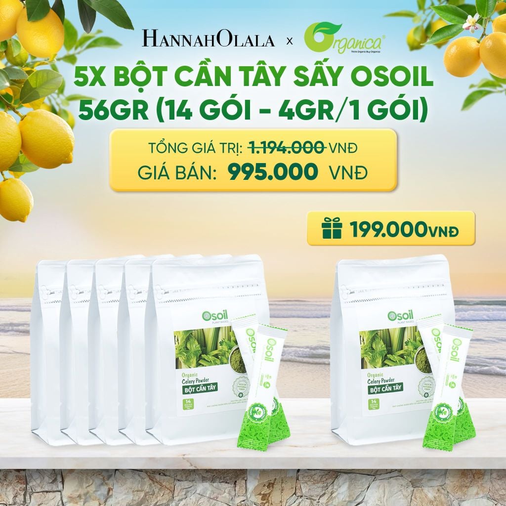  BỘT CẦN TÂY SẤY OSOIL 56GR (14 GÓI - 4GR/1 GÓI) - DEAL 18 