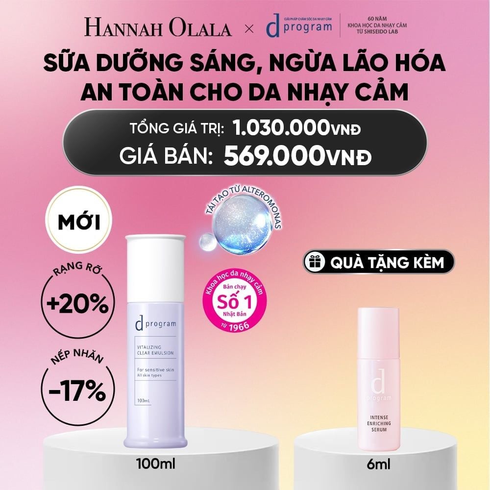  SỮA DƯỠNG SÁNG DA DPROGRAM VITALIZING CLEAR EMULSION 100ML - DEAL 18_A1746 