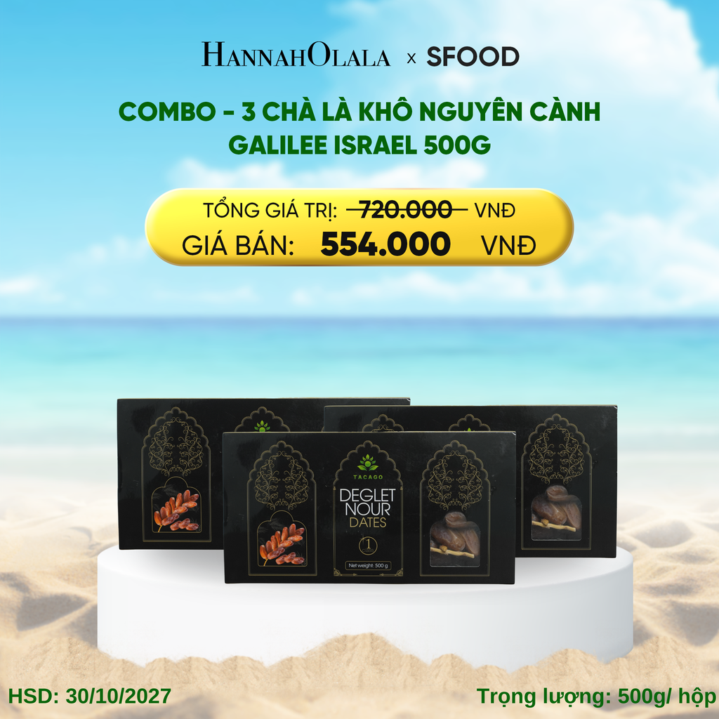  DEAL 18: COMBO - 3 CHÀ LÀ KHÔ NGUYÊN CÀNH GALILEE ISRAEL 500G 