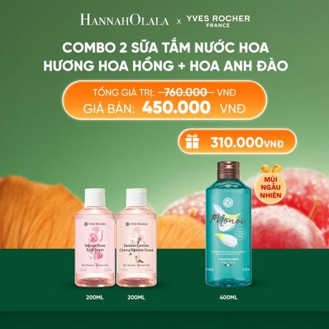  COMBO 2 SỮA TẮM NƯỚC HOA HƯƠNG HOA HỒNG + HOA ANH ĐÀO TẶNG SỮA TẮM 400ML MÙI NGẪU NHIÊN 