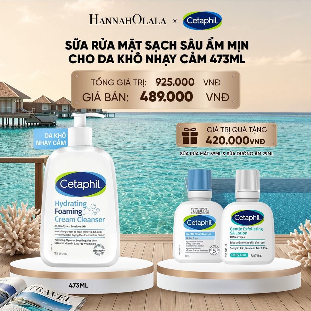  DEAL 18: SỮA RỬA MẶT TẠO BỌT DỊU LÀNH CHO DA KHÔ NHẠY CẢM CETAPHIL HYDRATING FOAMING CREAM CLEANSER 473ML_ A1940_ D931 
