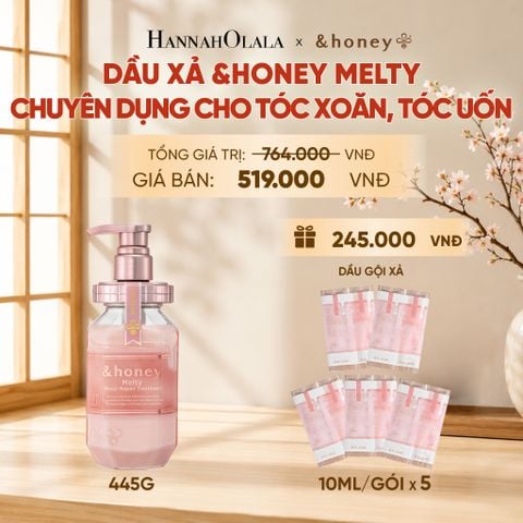  MỚI - DẦU XẢ &HONEY MELTY SUÔN MƯỢT VÀO NẾP CHUYÊN DỤNG CHO TÓC XOĂN, TÓC UỐN 