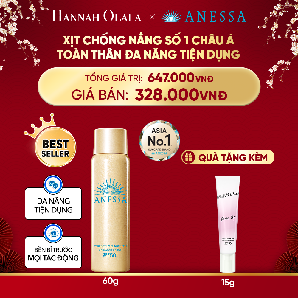  DEAL 18: XỊT CHỐNG NẮNG DƯỠNG DA ĐA NĂNG TIỆN DỤNG BẢO VỆ HOÀN HẢO ANESSA GOLD SPRAY SPF50+ PA++++ 60G 