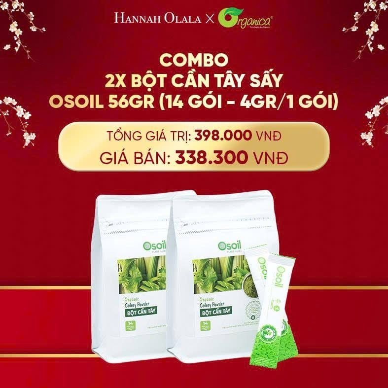  DEAL 18: BỘT CẦN TÂY SẤY OSOIL 56GR (14 GÓI - 4GR/1 GÓI) 