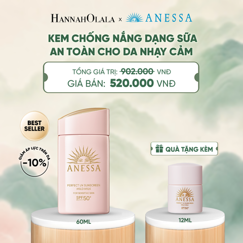  SỮA CHỐNG NẮNG DƯỠNG DA DỊU NHẸ AN TOÀN CHO DA NHẠY CẢM VÀ TRẺ EM ANESSA MILD MILK SPF50+ PA++++ 60ML - DEAL 18 - A1187 