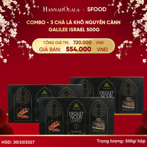 DEAL 18: COMBO - 3 CHÀ LÀ KHÔ NGUYÊN CÀNH GALILEE ISRAEL 500G 