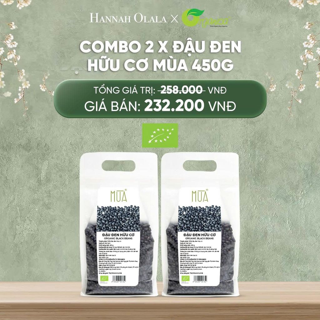  DEAL 18: COMBO 2 X ĐẬU ĐEN HỮU CƠ MÙA 450G 