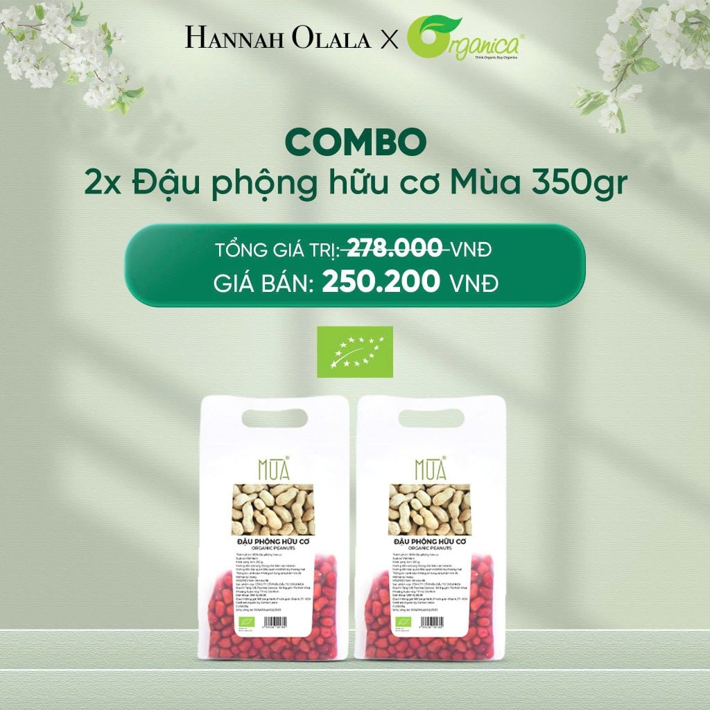  DEAL 18: COMBO 2 X ĐẬU PHỘNG HỮU CƠ MÙA 350G 