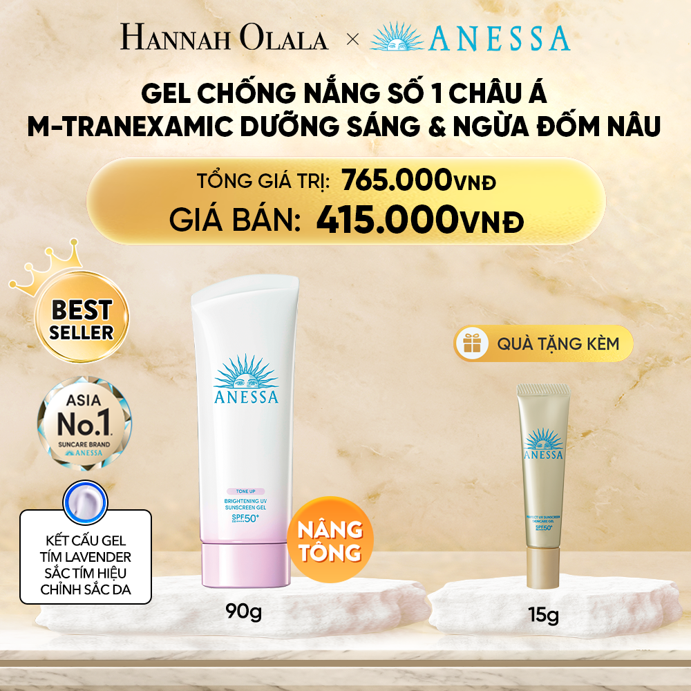  DEAL 18: GEL CHỐNG NẮNG DƯỠNG SÁNG NÂNG TÔNG & HIỆU CHỈNH SẮC TÍM ANESSA BRIGHTENING GEL SPF50+ PA++++ 90G 